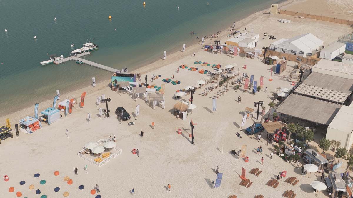Aldar GCEO Fahid Island shoreline activation from above