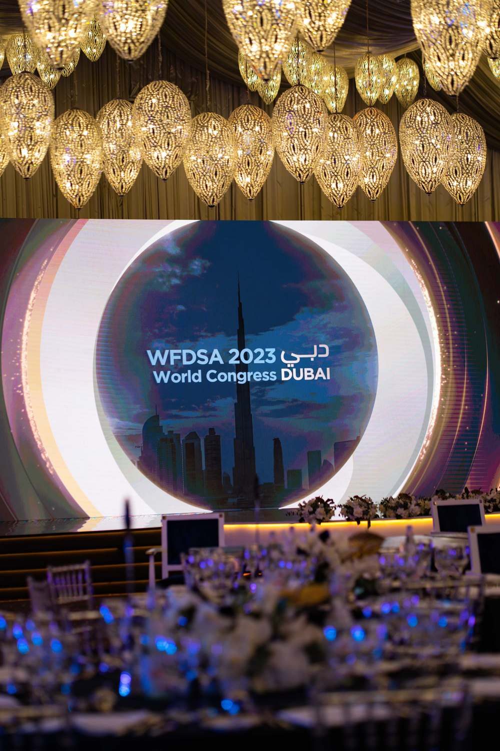 WFDSA 2023 World Congress Dubai gala stage and audience